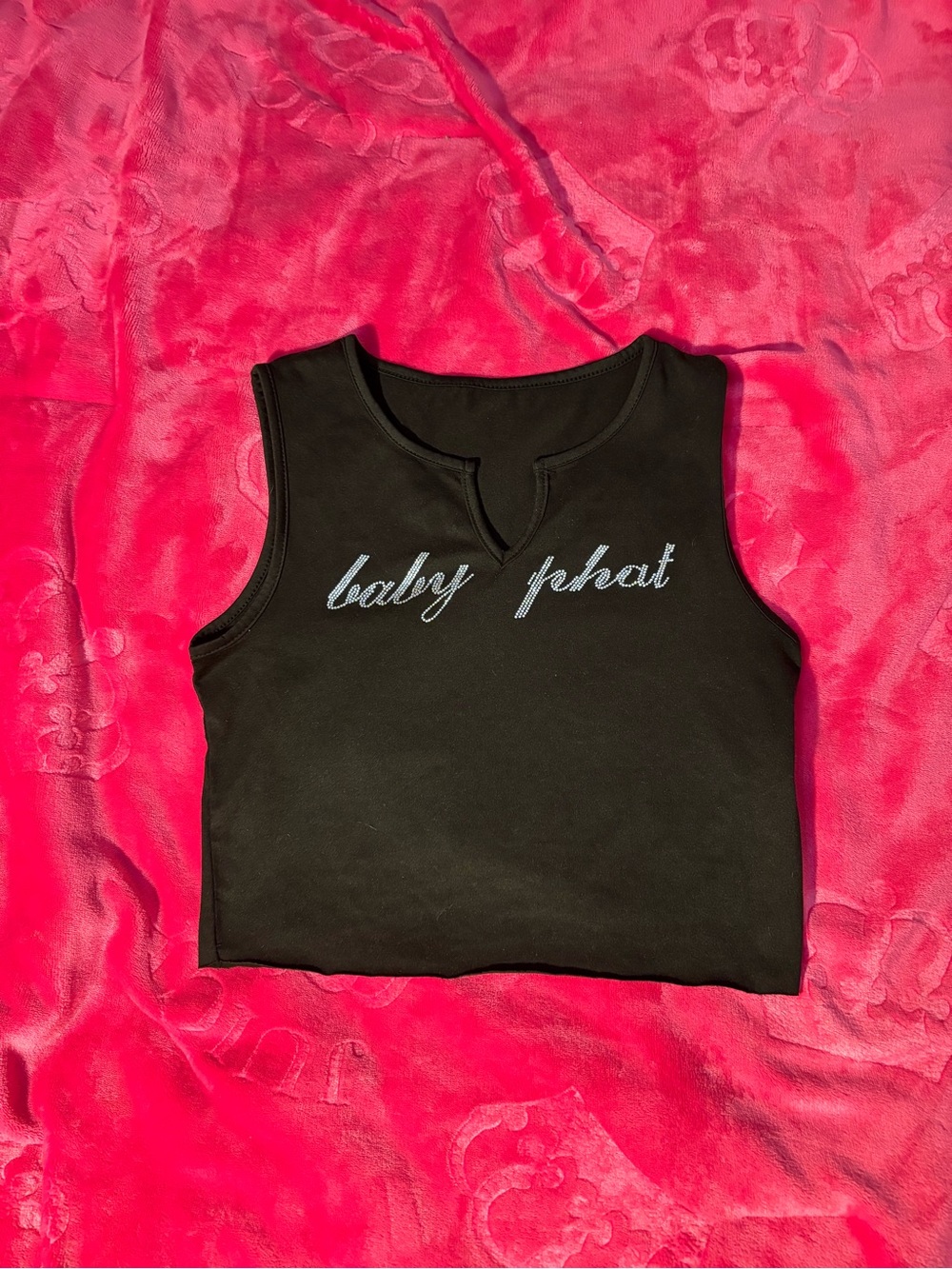 Black Sleeveless Tank with Script Logo